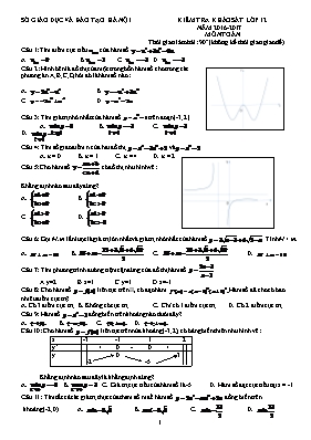 Kiểm tra khảo sát lớp 12 môn học Toán học